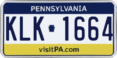 PA license plate KLK1664