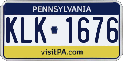 PA license plate KLK1676