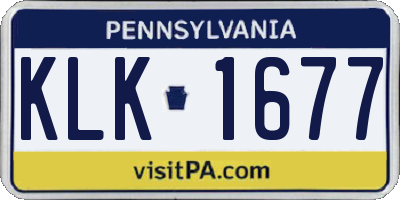 PA license plate KLK1677