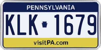 PA license plate KLK1679