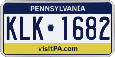 PA license plate KLK1682