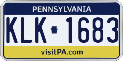 PA license plate KLK1683