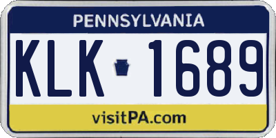 PA license plate KLK1689