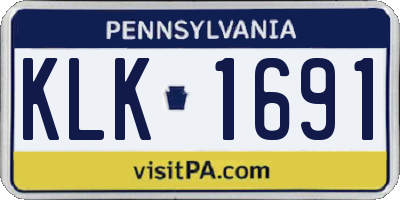 PA license plate KLK1691