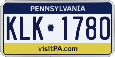 PA license plate KLK1780