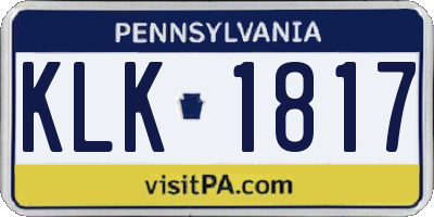 PA license plate KLK1817