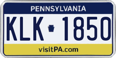 PA license plate KLK1850