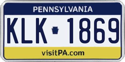 PA license plate KLK1869
