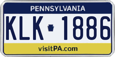 PA license plate KLK1886
