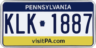 PA license plate KLK1887