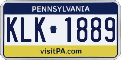 PA license plate KLK1889