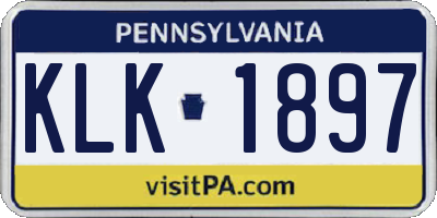 PA license plate KLK1897
