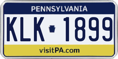 PA license plate KLK1899