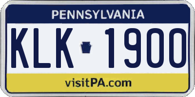PA license plate KLK1900