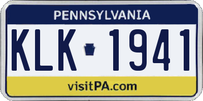 PA license plate KLK1941