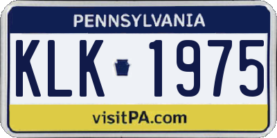 PA license plate KLK1975