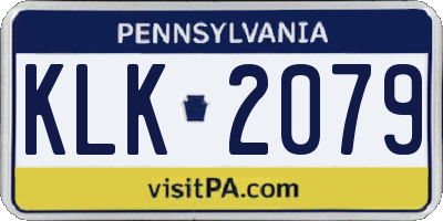 PA license plate KLK2079