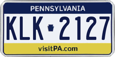 PA license plate KLK2127