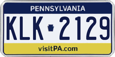 PA license plate KLK2129