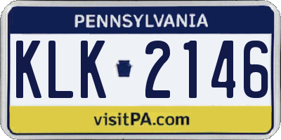 PA license plate KLK2146