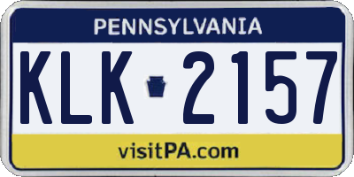 PA license plate KLK2157