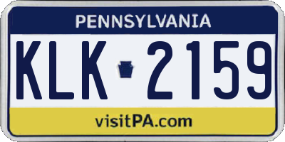 PA license plate KLK2159