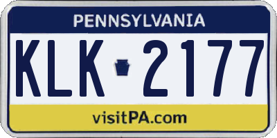 PA license plate KLK2177