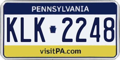 PA license plate KLK2248
