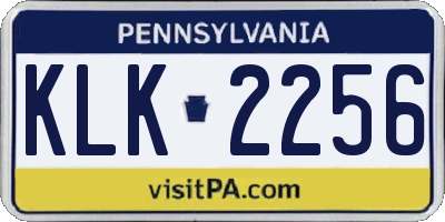 PA license plate KLK2256