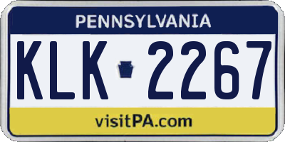 PA license plate KLK2267