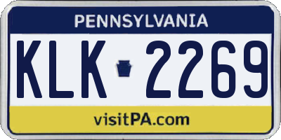PA license plate KLK2269