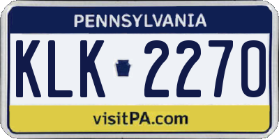 PA license plate KLK2270
