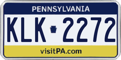 PA license plate KLK2272