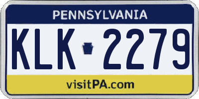 PA license plate KLK2279