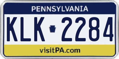 PA license plate KLK2284