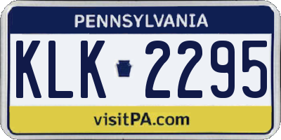 PA license plate KLK2295