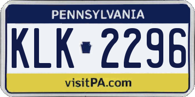 PA license plate KLK2296