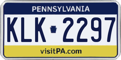 PA license plate KLK2297