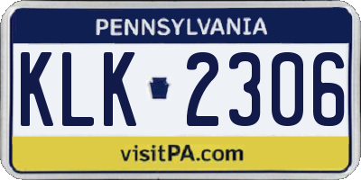 PA license plate KLK2306
