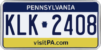 PA license plate KLK2408