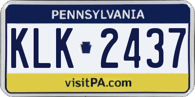 PA license plate KLK2437