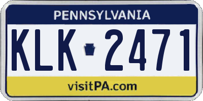 PA license plate KLK2471