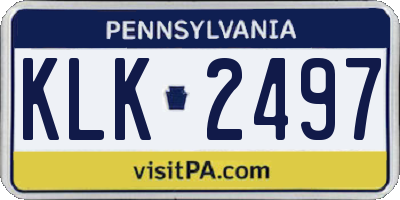 PA license plate KLK2497