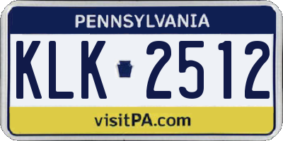 PA license plate KLK2512