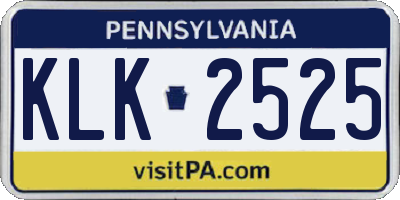 PA license plate KLK2525