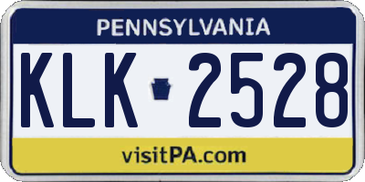 PA license plate KLK2528