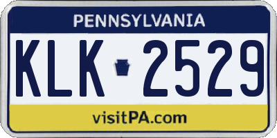 PA license plate KLK2529