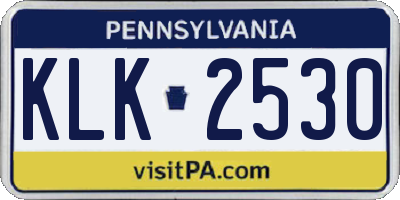 PA license plate KLK2530