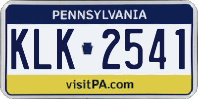 PA license plate KLK2541