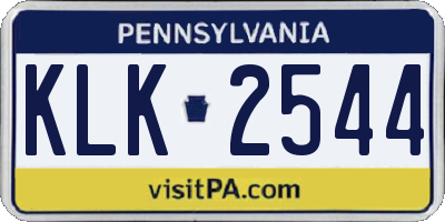 PA license plate KLK2544